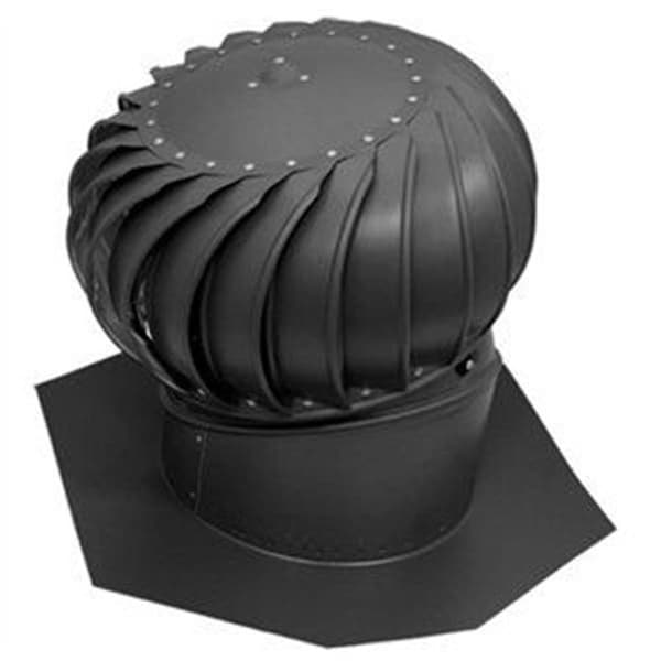 Turbina de aluminio negra de 12 pulgadas con refuerzo interno para ventilación de aire.