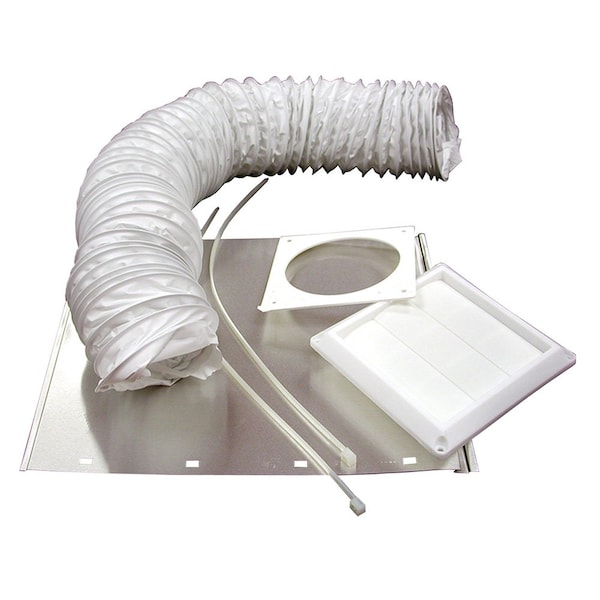 Kit de Conducto de Vinilo de 4 pulgadas x 8 pies con Capucha Blanca de Láminas