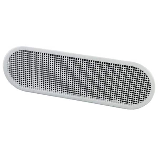 Ventilador de Soffit Ovalado 4 in. x 12 in. Blanco de Resina Resistente a los Rayos UV.