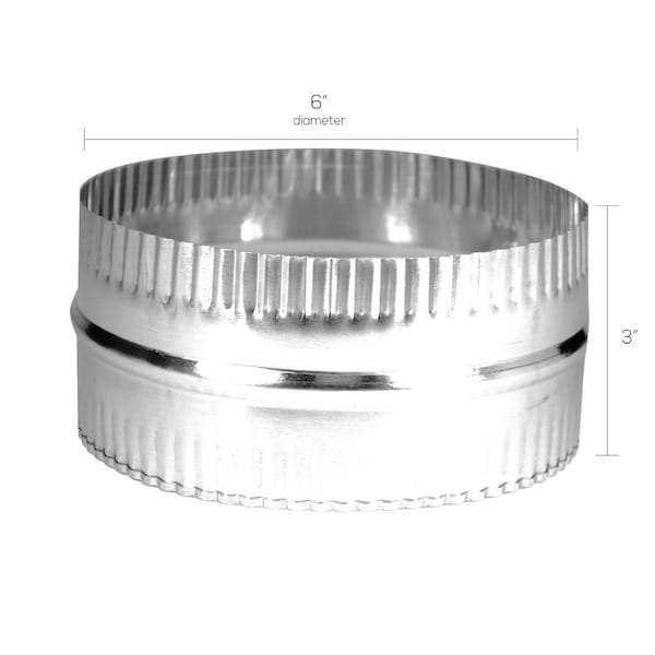 Conector de conducto de aluminio plateado/blanco de 3 pulgadas de largo x 6 pulgadas de diámetro Deflect-O Jordan