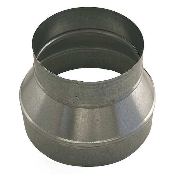 Reductor Redondo, Ø 14 in x 12 in de diámetro del conducto, Acero Galvanizado, calibre 24, 14 in de ancho, 6" de largo, 6 in de alto.