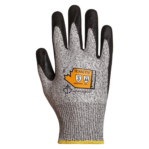 Guantes de tejido de guante Superior, Nivel de corte A5, 13 ga, negro/blanco, 6 - STAGPNVPI-6