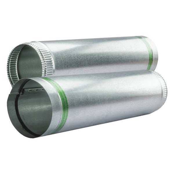 Tubo redondo con seguro de clic, diámetro de conducto de 14 pulgadas, acero galvanizado, calibre 24, longitud de 60 pulgadas