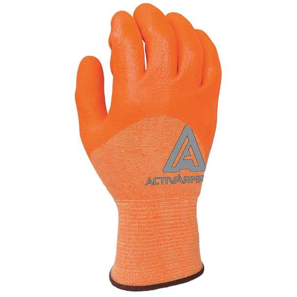 Guantes recubiertos resistentes al corte Ansell Hi-Vis, Nivel de corte A2, calibre 15, color naranja, 12 - 97-100