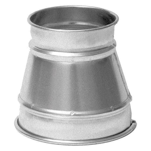 Reductor Redondo, Diámetro de Conducto de 7 in x 6 in, Acero Galvanizado, Calibre 22, Ancho de 7 in, Largo de 7", Alto de 7 in
