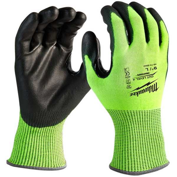 Guantes Milwaukee Tool de 12 paquetes de alta visibilidad, nivel de corte 4, recubiertos de poliuretano - XL - 48-73-8943B.