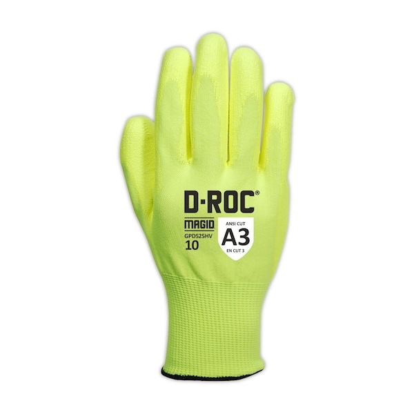 Guantes recubiertos Magid, color amarillo de alta visibilidad - GPD525HV-7