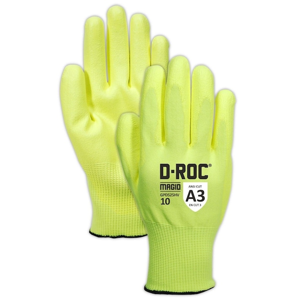 Guantes recubiertos Magid, color amarillo de alta visibilidad - GPD525HV-7