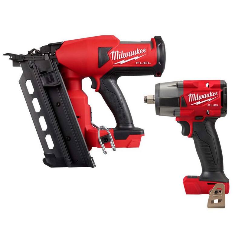 Clavadora dúplex inalámbrica sin escobillas con batería de iones de litio de 18 voltios Milwaukee M18 FUEL (herramienta solamente) con llave de impacto de 1/2 pulg. M18 FUEL - 2844-20-2962-20