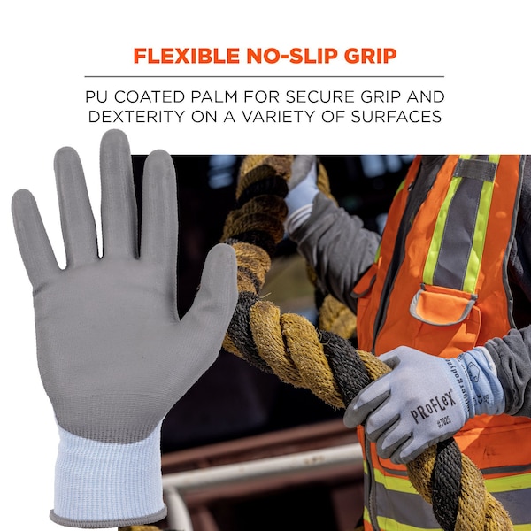 Proflex de Ergodyne Guantes recubiertos de PU ANSI A2 CR 12 pares, azules, tamaño S - 7025-12PR.