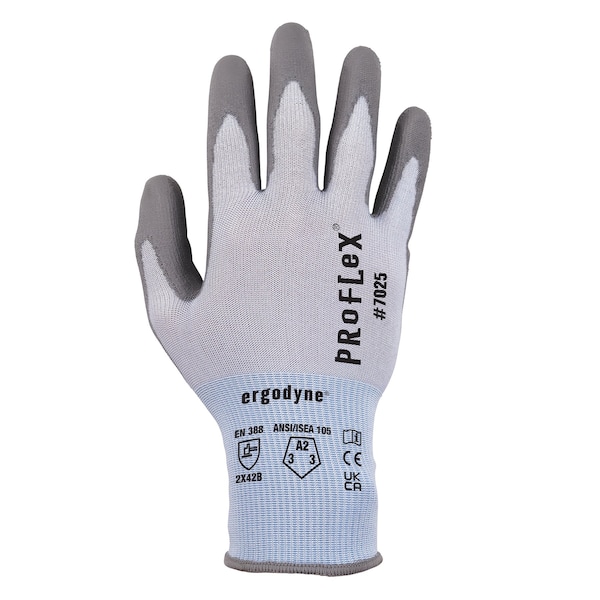Proflex de Ergodyne Guantes recubiertos de PU ANSI A2 CR 12 pares, azules, tamaño S - 7025-12PR.