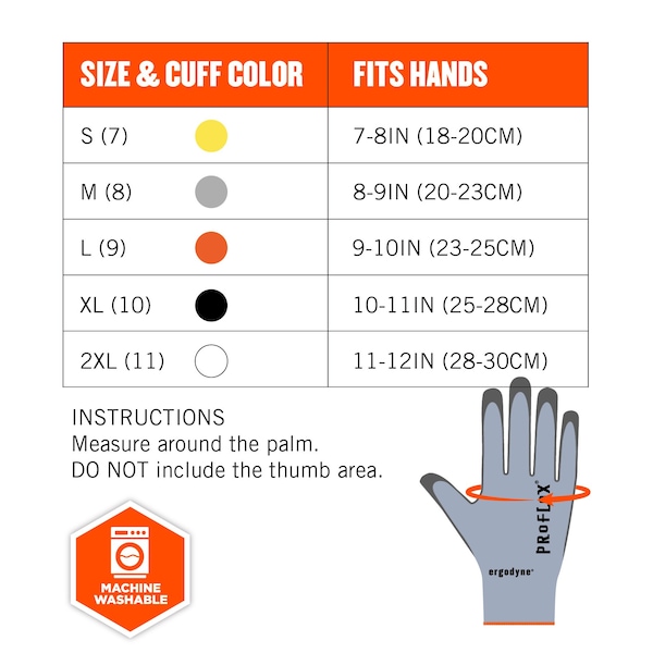 Proflex de Ergodyne Guantes recubiertos de PU ANSI A2 CR 12 pares, azules, tamaño S - 7025-12PR.