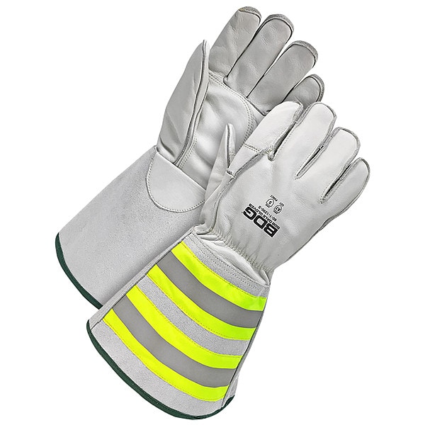 Guantes de cuero Bdg, Nivel de corte A7, Beige/Beige, L - 60-1-1290-L