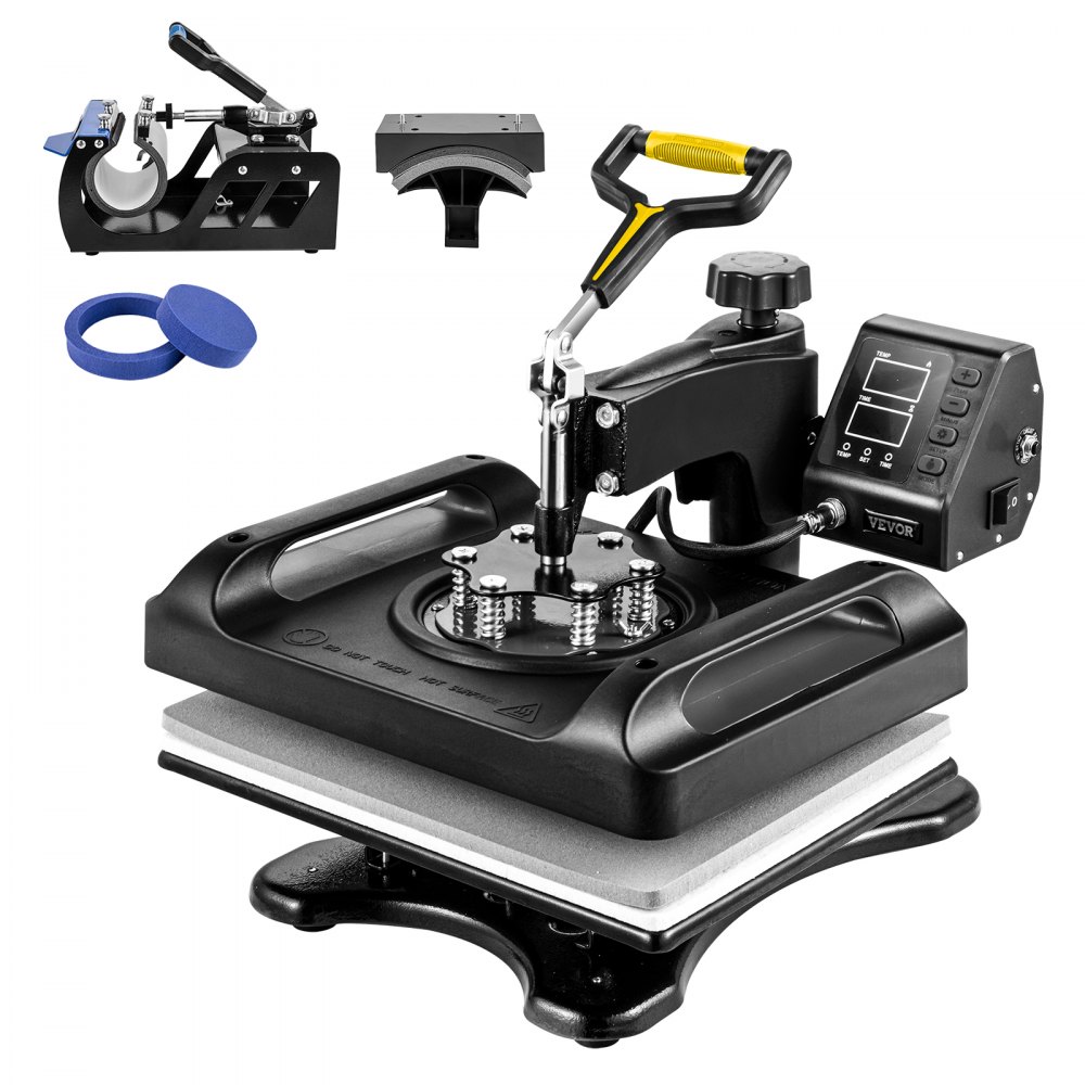 VEVOR Pro Heat Press Machine, 12 x 15 Inches, Fast Heating, 5 in 1 Combo 360 Swing Away Digital Sublimation T-Shirt Vinyl Transfer Printer with Anti-Scald Surface, Hat, Mug, Plate, ETL Listed, Black - TJWYXKHSP8001ZPFVV1