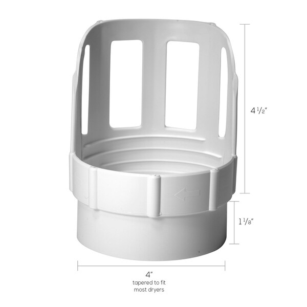Conector de Ducto de Aluminio Blanco de 5.63 pulg. L x 4 pulg. D con Protector Deflect-O