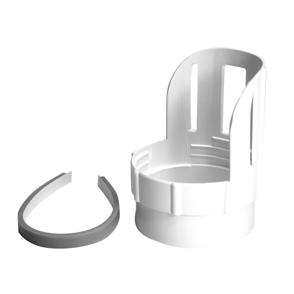 Conector de Ducto de Aluminio Blanco de 5.63 pulg. L x 4 pulg. D con Protector Deflect-O