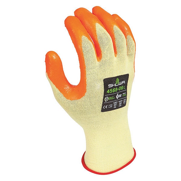 Guantes recubiertos resistentes al corte Showa, Nivel de corte A4, 13 ga, amarillos, M (7) - 4568