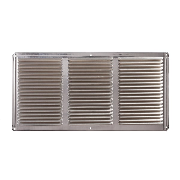 Ventilador de bajotecho de aluminio de 16 pulgadas x 8 pulgadas en acabado natural.