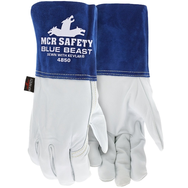 Guantes de seguridad de Mcr, Cabra de grano Kevlar Mig/Tig solo para la mano derecha, 24 paquetes - 4850RH