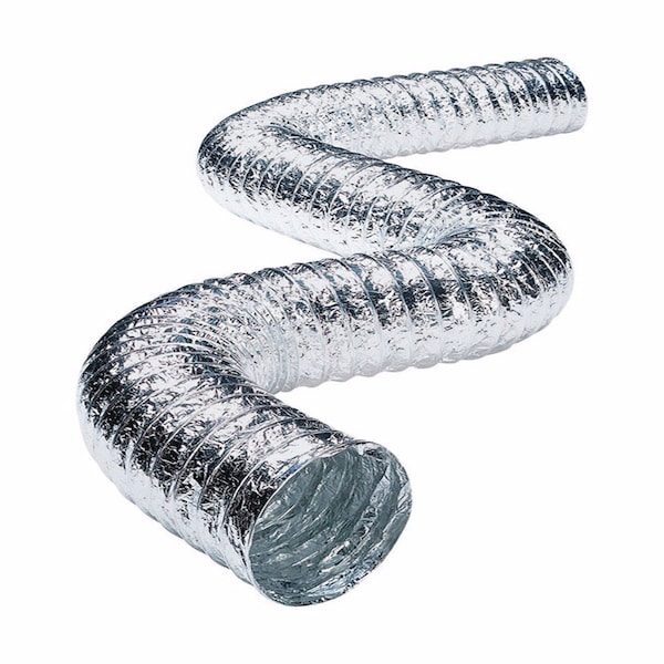 Salida de aire de secadora de aluminio plateado metálico de 4 pulg. x 96 pulg. Deflect-O