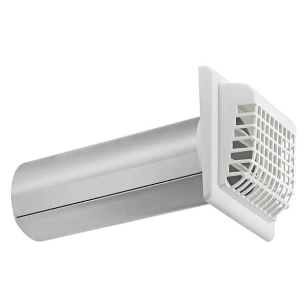 Rejilla de ventilación de plástico blanco de 4 pulgadas con pieza de conexión, protección contra aves y roedores