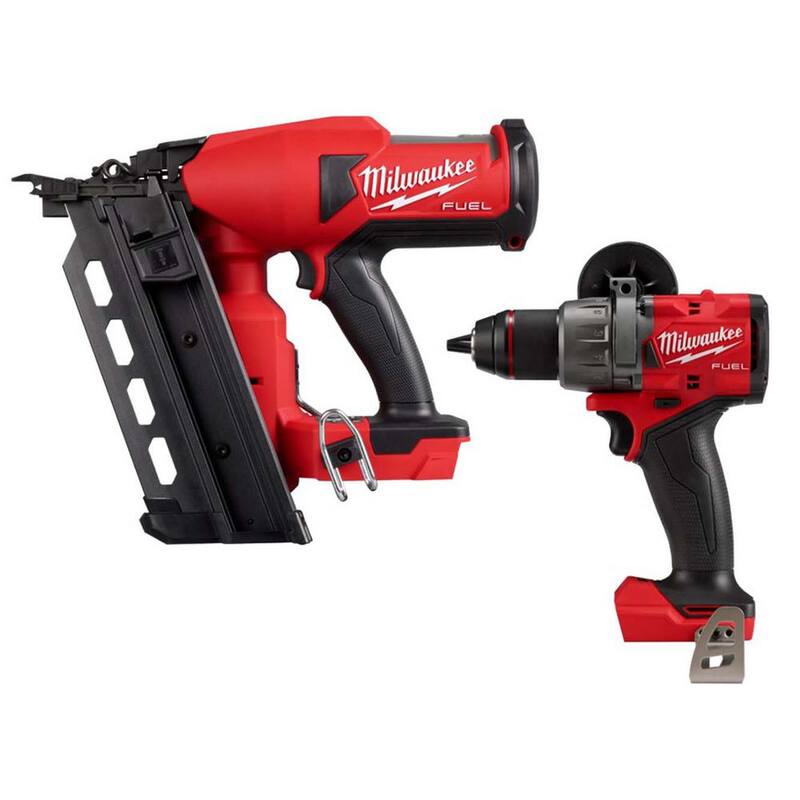 Milwaukee M18 FUEL Clavadora inalámbrica dúplex de 18 voltios con tecnología de iones de litio sin escobillas (herramienta solamente) con taladro/destornillador de martillo M18 FUEL - 2844-20-2904-20.