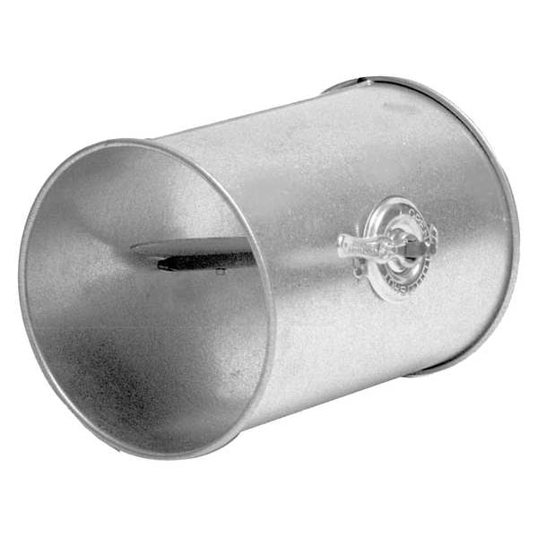 Válvula Mariposa Redonda, 4 pulg de diám de conducto, Acero Galvanizado, Calibre 22, 4" de ancho, 8" de largo, 4" de alto.