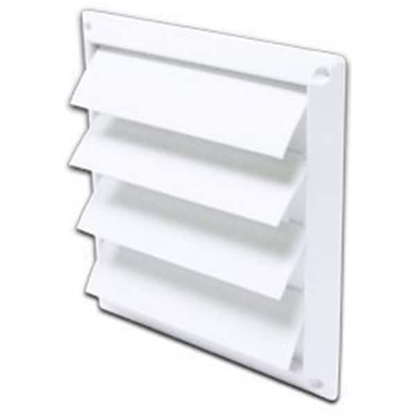 Rejilla de ventilación de plástico blanco de 7 pulgadas con lamas, paquete de 12
