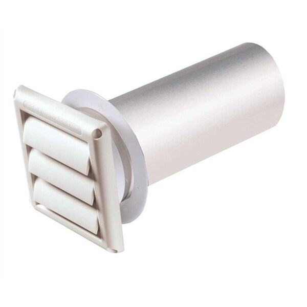 Ventilación de plástico blanco con lamas de 4 pulgadas y pieza de cola, paquete de 18.