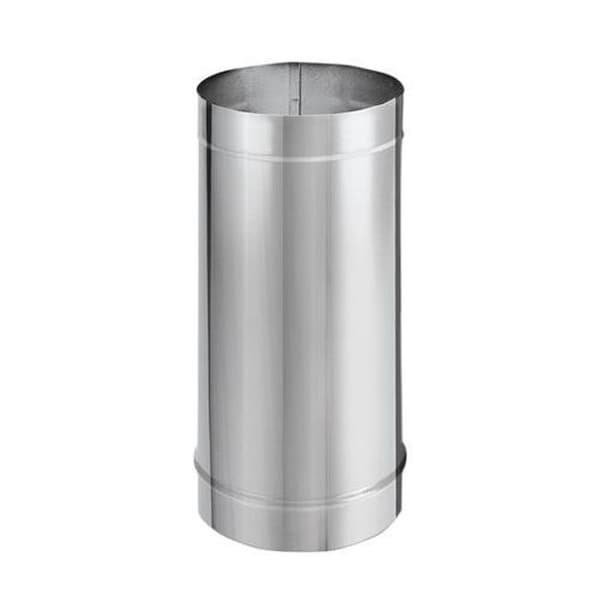 Tubo de Estufa de Pared Sencilla de Acero Inoxidable de 8 x 24 pulgadas - Longitud Recta