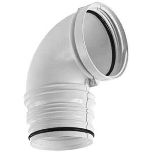 Extractor de 90 grados para campana de 4 pulgadas, color blanco