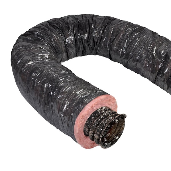 Ducto Flexible Aislado para Casa Móvil, 14 pulg. x 25 ft, R4.2 con Cubierta Negra