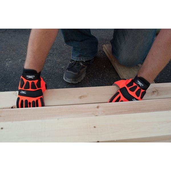 Guantes mecánicos Condor Hi-Vis, S, negros/naranjas, Spandex - 33J501