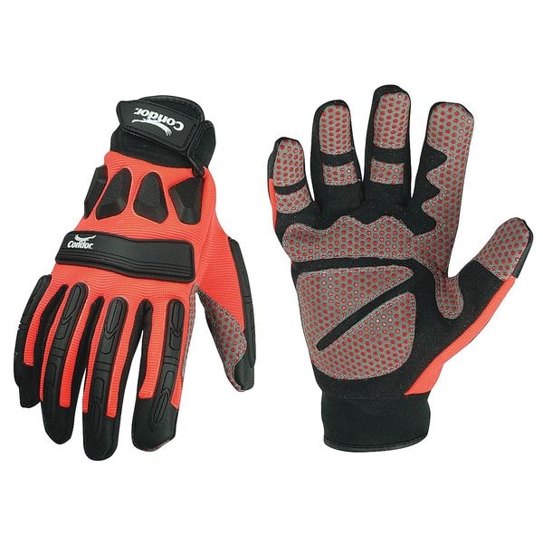 Guantes mecánicos Condor Hi-Vis, S, negros/naranjas, Spandex - 33J501