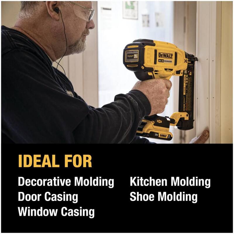 Kit de clavadora inalámbrica DEWALT 20V MAX XR de iones de litio de calibre 18 - DCN680D1
