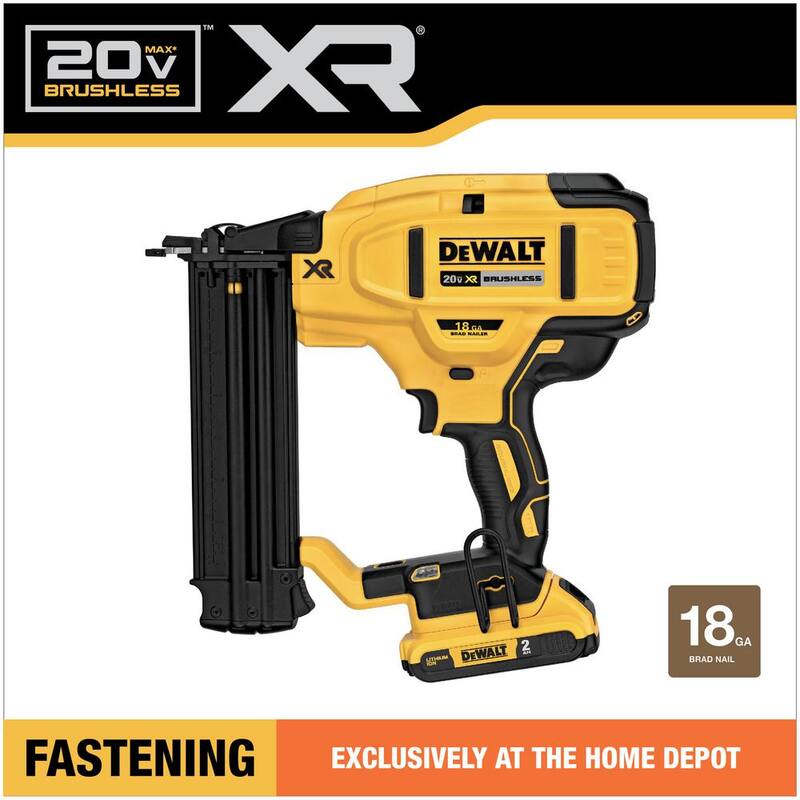 Kit de clavadora inalámbrica DEWALT 20V MAX XR de iones de litio de calibre 18 - DCN680D1