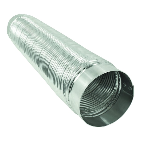 Conector de Conducto de Aluminio Plateado y Blanco de 24 pulgadas de largo por 4 pulgadas de diámetro de Deflect-O Jordan.