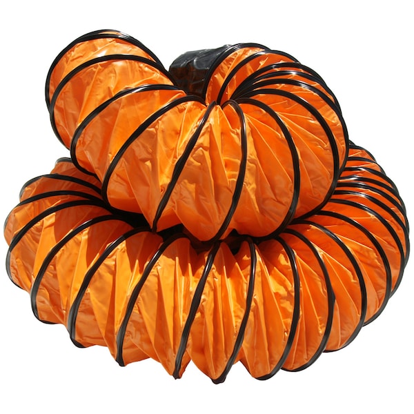 "Ventilador de aire Naranja Manguera de conducto de ventilación - Manguera de 18" de diámetro x 25' de largo (totalmente extendida)"