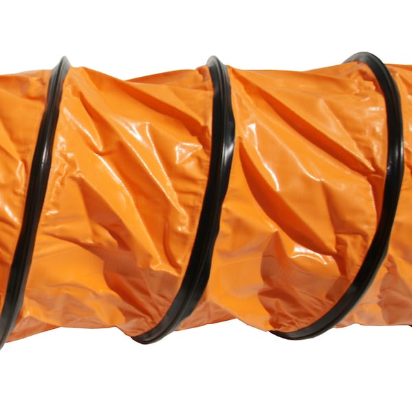 "Ventilador de aire Naranja Manguera de conducto de ventilación - Manguera de 18" de diámetro x 25' de largo (totalmente extendida)"