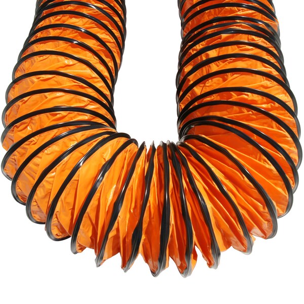 "Ventilador de aire Naranja Manguera de conducto de ventilación - Manguera de 18" de diámetro x 25' de largo (totalmente extendida)"