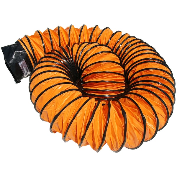 "Ventilador de aire Naranja Manguera de conducto de ventilación - Manguera de 18" de diámetro x 25' de largo (totalmente extendida)"