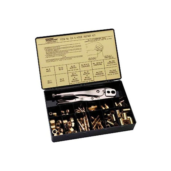 Kits de Reparación para Mangueras - Conectores; Herramienta de Engaste; Gráfico de Descripción/Etiqueta a Todo Color - 3/16"; 1/4" de Identificación de Manguera