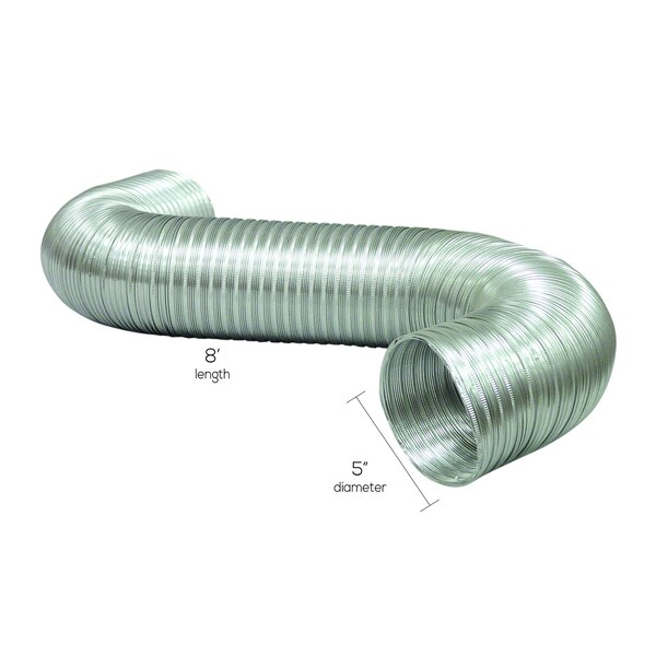 Manguera de aluminio para secadora y conducto de ventilación en negro/plata de 19 pulgadas de largo x 7 pulgadas de diámetro de la marca Deflect-O Jordan.