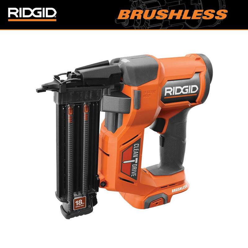 Clavadora inalámbrica RIDGID 18V sin escobillas de 18 calibres 2-1/8 pulgadas (herramienta solamente) con tecnología CLEAN DRIVE - R09891B