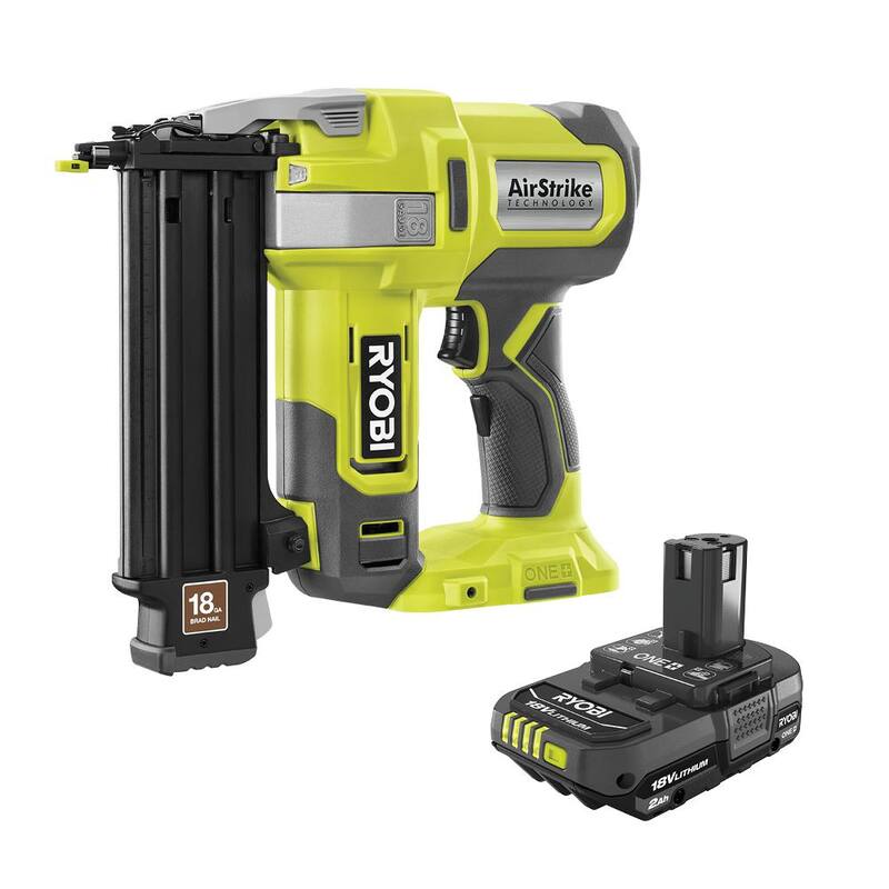 Clavadora inalámbrica RYOBI ONE+ 18V 18-Gauge AirStrike con batería de 2.0 Ah - P321-PBP006
