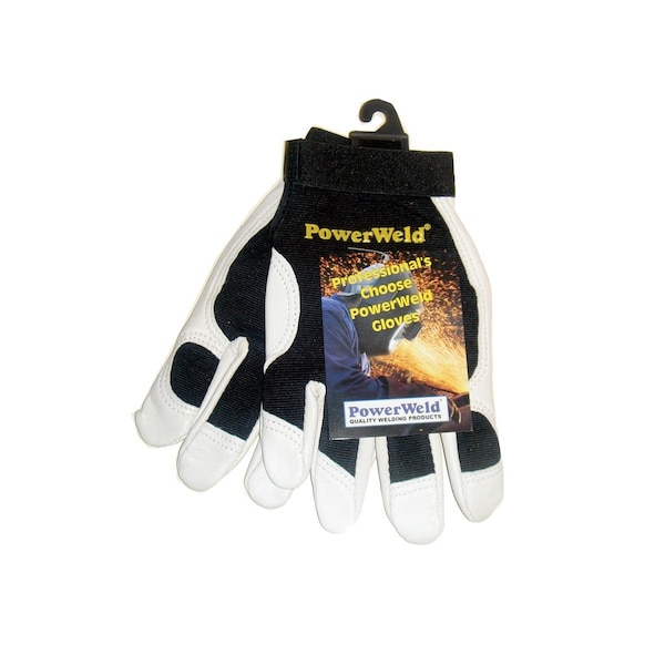 Guantes Powerweld Mechanics con palma de piel de cabra, Extra Grande - PW2670XL