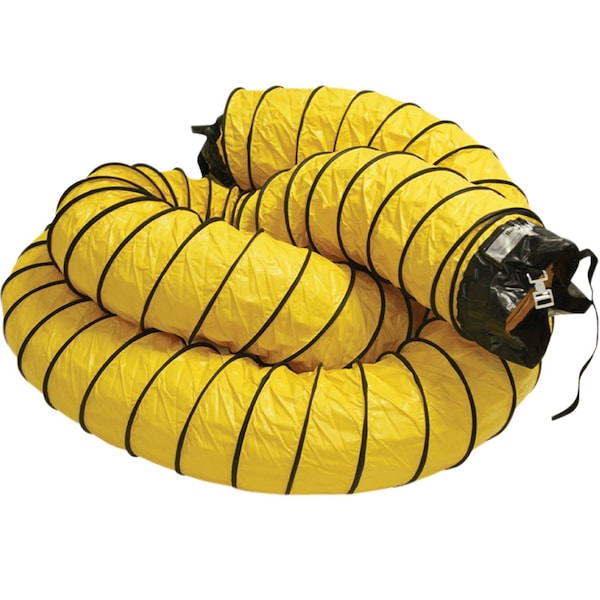 Ventilador de Aire Amarillo - Manguera de Conducto de Ventilación - Manguera de 8" de Diámetro x 25 pies de Longitud (Totalmente Estirada)