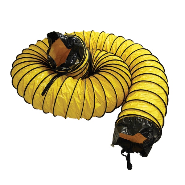Ventilador de Aire Amarillo - Manguera de Conducto de Ventilación - Manguera de 8" de Diámetro x 25 pies de Longitud (Totalmente Estirada)