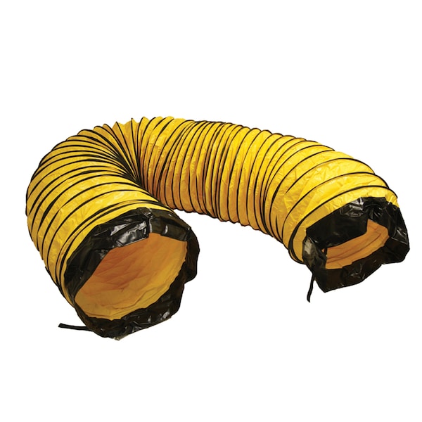 Ventilador de Aire Amarillo - Manguera de Conducto de Ventilación - Manguera de 8" de Diámetro x 25 pies de Longitud (Totalmente Estirada)