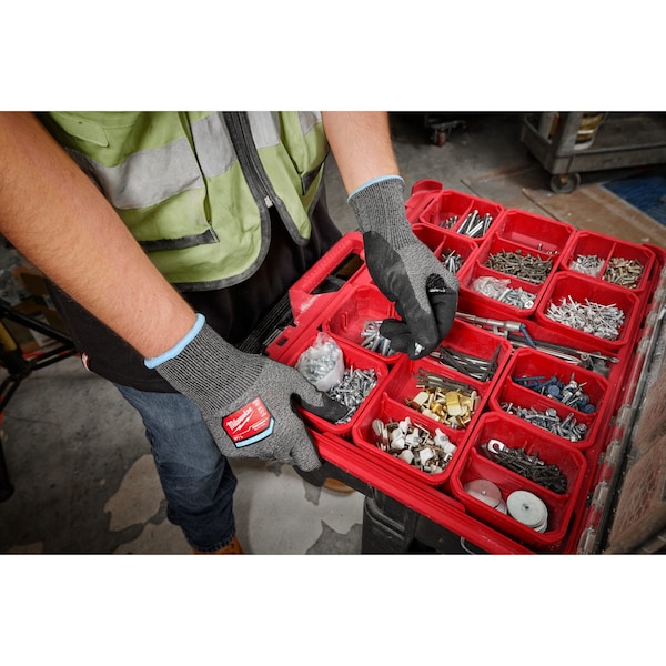 Guantes Milwaukee Tool con recubrimiento resistente al corte, Nivel de corte A2, calibre 18, L - 48-73-7122